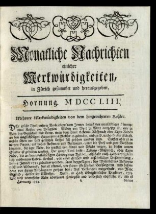 Hornung MDCCLIII
