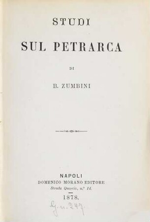 Studi sul Petrarca