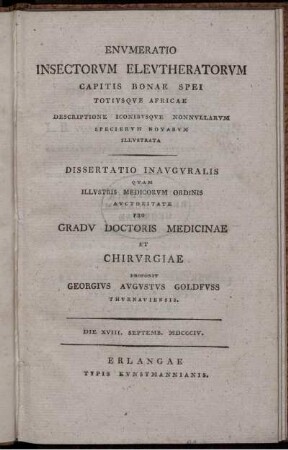 Enumeratio insectorum eleutheratorum Capitis Bonae Spei totiusque Africae descriptione iconibusque nonnullarum specierum novarum illustrata