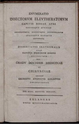 Enumeratio insectorum eleutheratorum Capitis Bonae Spei totiusque Africae descriptione iconibusque nonnullarum specierum novarum illustrata