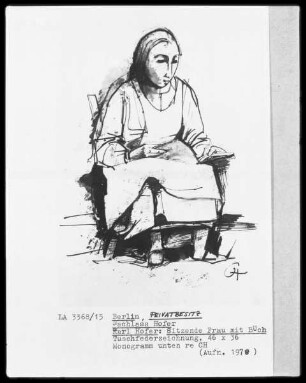 Sitzende Frau mit Buch