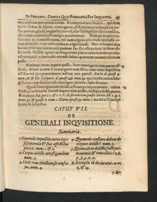 Caput VII. De Generali Inquisitione.