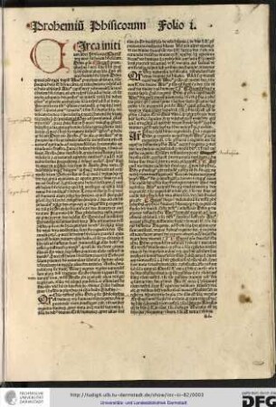 Circa initium libri phisicorum queritur utrum necesse sit hominem habere scientiam.