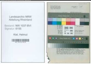 Entnazifizierung Helmut Kiel , geb. 14.11.1908 (Werkmeister)