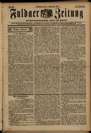 Erste Ausgabe vom Mittwoch, den 03. November 1897.