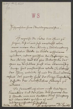 Brief an Franz Schott und B. Schott's Söhne : 21.05.1866