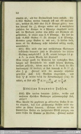 Addition benannter Zahlen