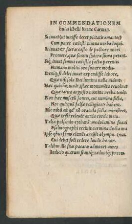 In Commendationem huius libelli breve Carmen.