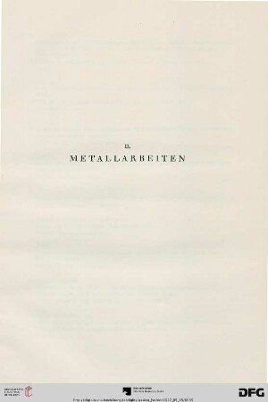 II. Metallarbeiten (Nr. 150-167)