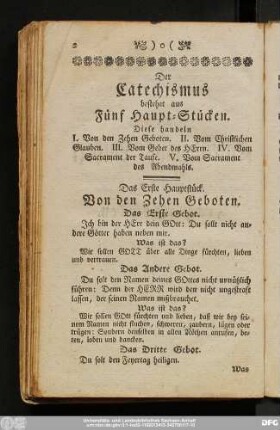 Das Erste Hauptstück. Von den Zehen Geboten.