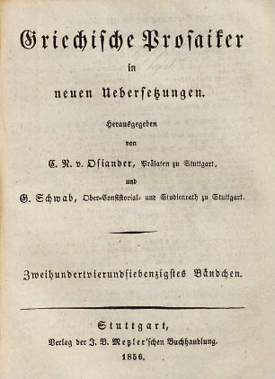 Platon's Werke, 4,6. Die Platonische Kosmik ; 6. Timaios ; 1