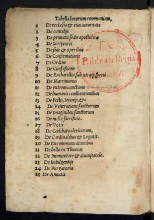 Tabella locorum communium,