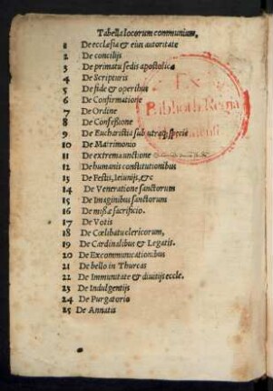 Tabella locorum communium,