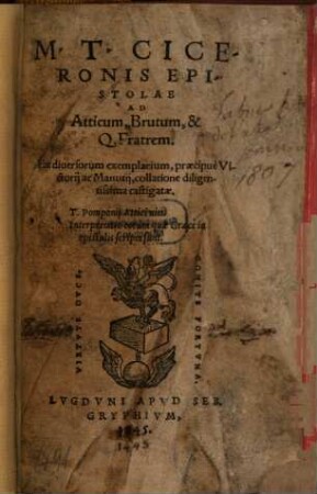 Epistolae ad Atticum, Brutum, & Q. fratrem