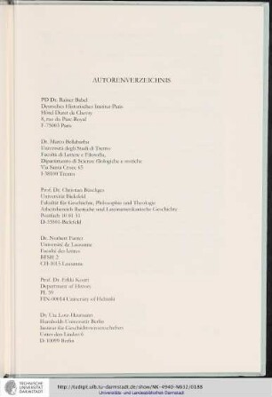 Autorenverzeichnis