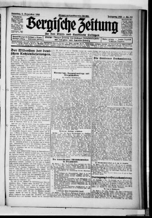 Bergische Zeitung. 1922-1935