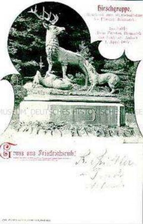 Ansicht der Hirschplastik in Friedrichsruh