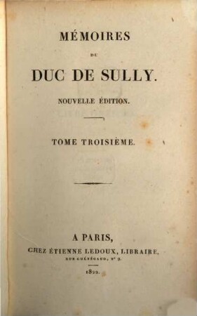 Mémoires du Duc de Sully. 3