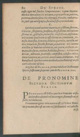 De Pronomine Secunda Dictionum Specie.