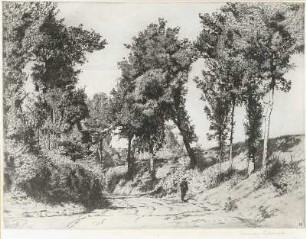Landschaft mit Hohlweg