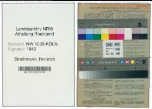 Entnazifizierung Heinrich Strathmann , geb. 25.06.1903 (Baggerfuehrer)