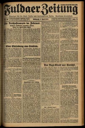 Ausgabe vom Mittwoch, den 08. April 1931.