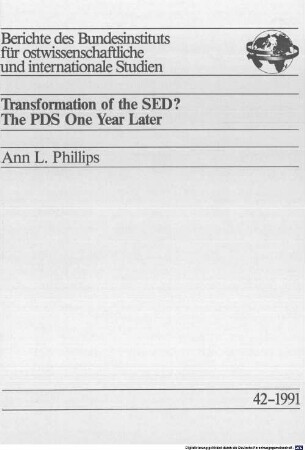 Transformation of the SED? : the PDS one year later