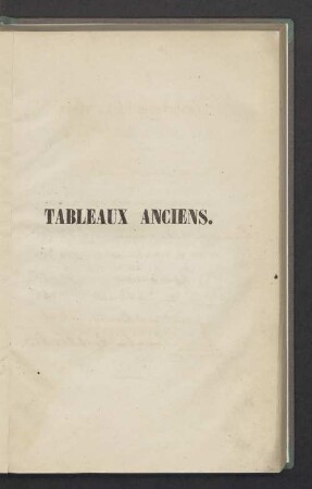Tableaux anciens