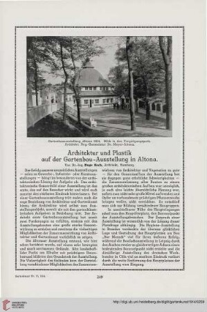27: Architektur und Plastik auf der Gartenbau-Ausstellung in Altona