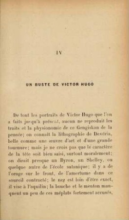 IV Un buste de Victor Hugo