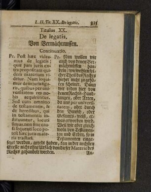 Titulus XX. De legatis.