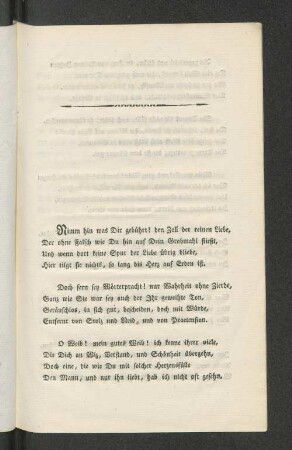 [Bei dem Tode meiner innig geliebten Ehefrau.]