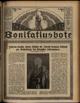 Erste Ausgabe vom Sonntag, den 22. April 1928.