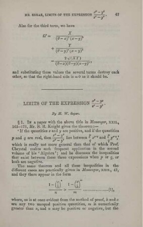 Limits of the expression
