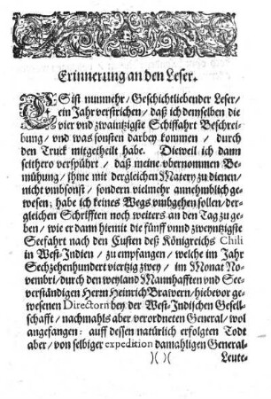 Erinnerung an den Leser.