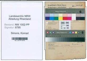 Entnazifizierung Konrad Simons , geb. 10.02.1913 (Angestellter)