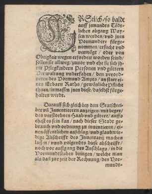 Erstlich/ so baldt auff jemandts Tödtlichen abgang Waysen werden ...