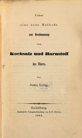 Ueber eine neue Methode zur Bestimmung von Kochsalz und Harnstoff im Harn