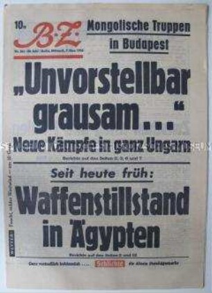 West-Berliner Tageszeitung "BZ" zu den Unruhen in Ungarn und im Nahen Osten