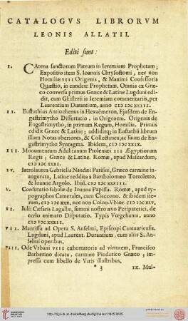 Catalogus librorvm Leonis Allatii
