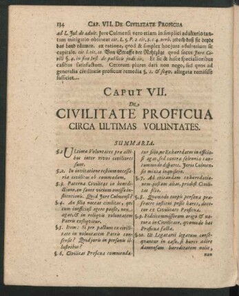 Caput VII. De Civilitate Proficua Circa Ultimas Voluntates.