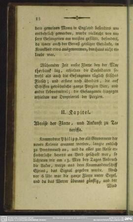 II. Kapitel. Abreise der Flotte, und Ankunft zu Teneriffa