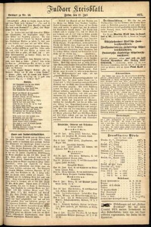 Zweite Ausgabe vom Samstag, den 12. Juli 1873.