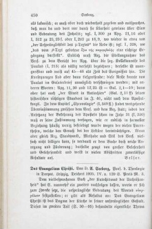 450-452 [Rezension] Seeberg, Alfred, Das Evangelium Christi