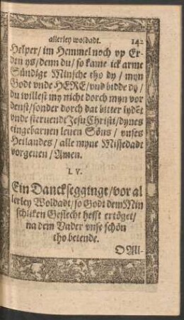 Eine Dancksegginge/ vor allerley Woldadt ...