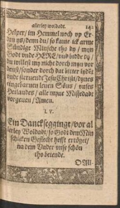 Eine Dancksegginge/ vor allerley Woldadt ...