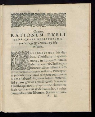 Oratio, Rationem Explicans, Quare Mediatorem Oportuit esse & Deum, & Hominem.
