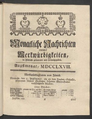 Augstmonat, MDCCLXVII