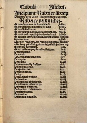De summo bono Libri tres Sancti Isidori hyspalensis Episcopi