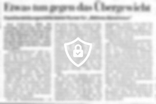 Etwas tun gegen das Übergewicht